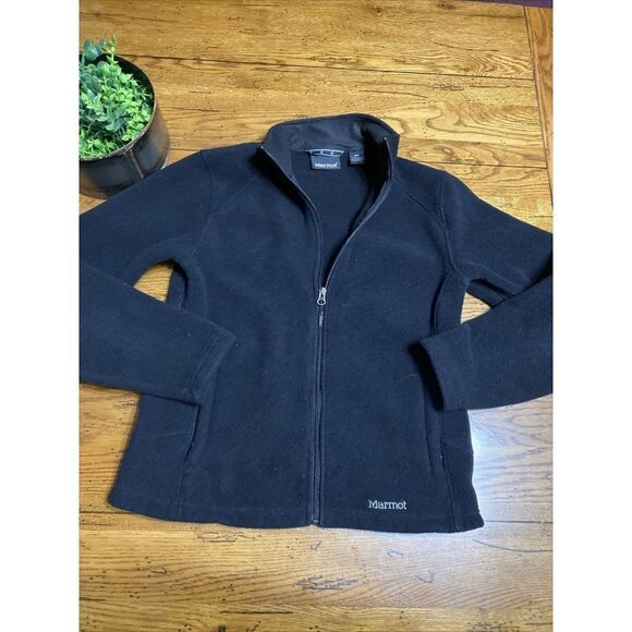 MARMOT windstopper jacket women's size medium black fleece full zip pockets A35 - Picture 4 of 8